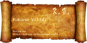Kubina Villő névjegykártya